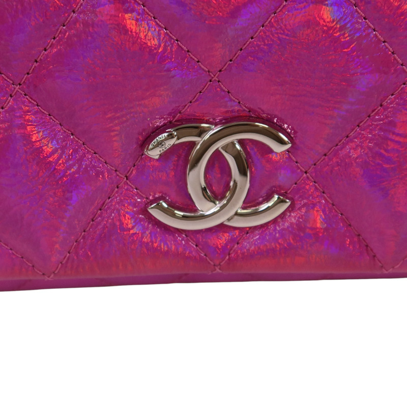 CHANEL 山羊皮革Chain Shoulder銀扣鏈帶肩背袋-8