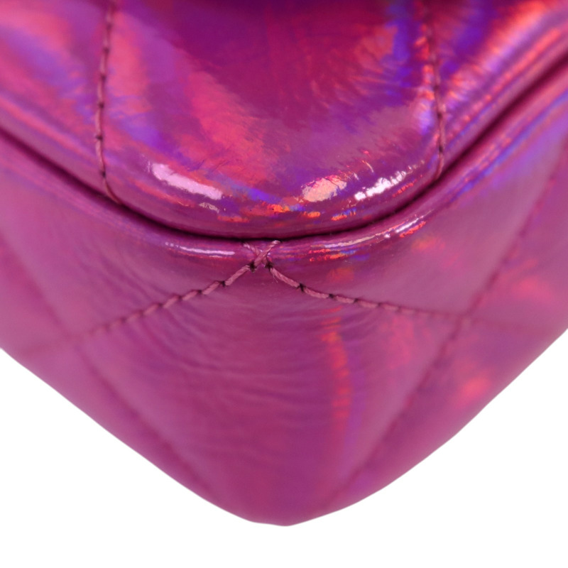 CHANEL 山羊皮革Chain Shoulder銀扣鏈帶肩背袋-11