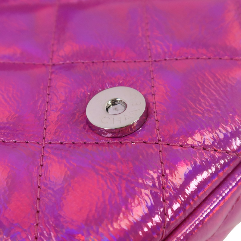 CHANEL 山羊皮革Chain Shoulder銀扣鏈帶肩背袋-15