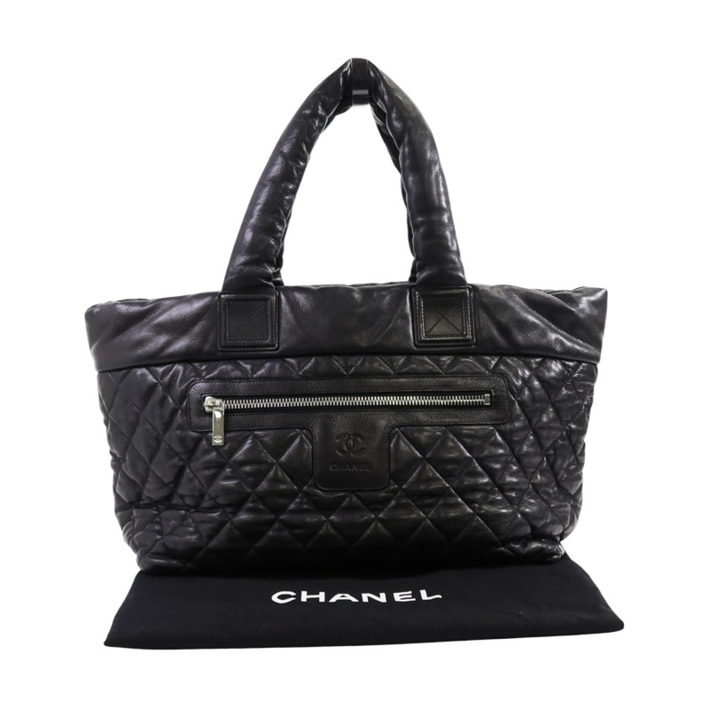 CHANEL 牛皮皮革Coco Cocoon銀扣肩背袋-9