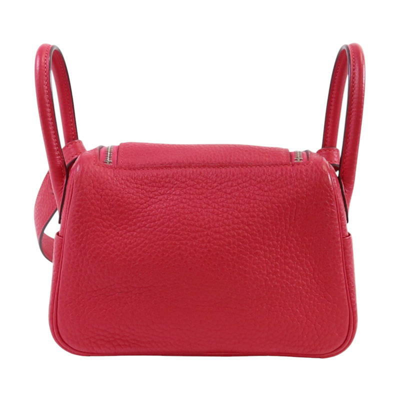 HERMES Togo皮革Mini Lindy銀扣肩背袋-1