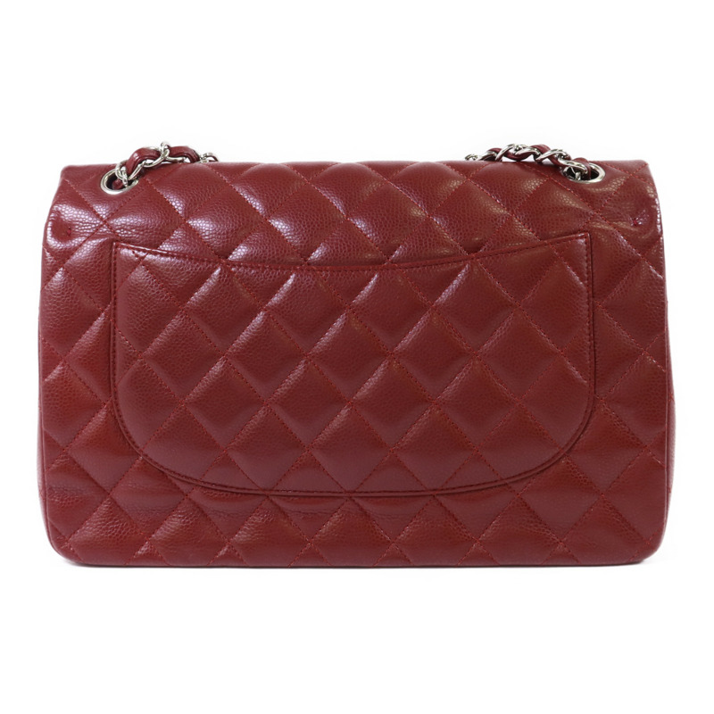 CHANEL 牛皮皮革Large Classic銀扣鏈帶肩背袋-1