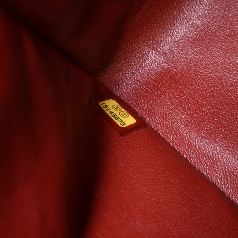 CHANEL 牛皮皮革Large Classic銀扣鏈帶肩背袋-8