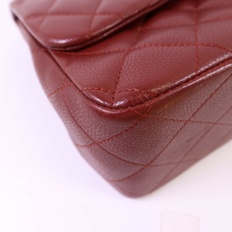 CHANEL 牛皮皮革Large Classic銀扣鏈帶肩背袋-11