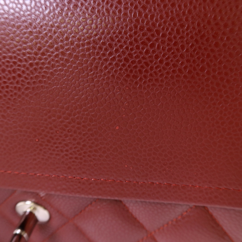 CHANEL 牛皮皮革Large Classic銀扣鏈帶肩背袋-19