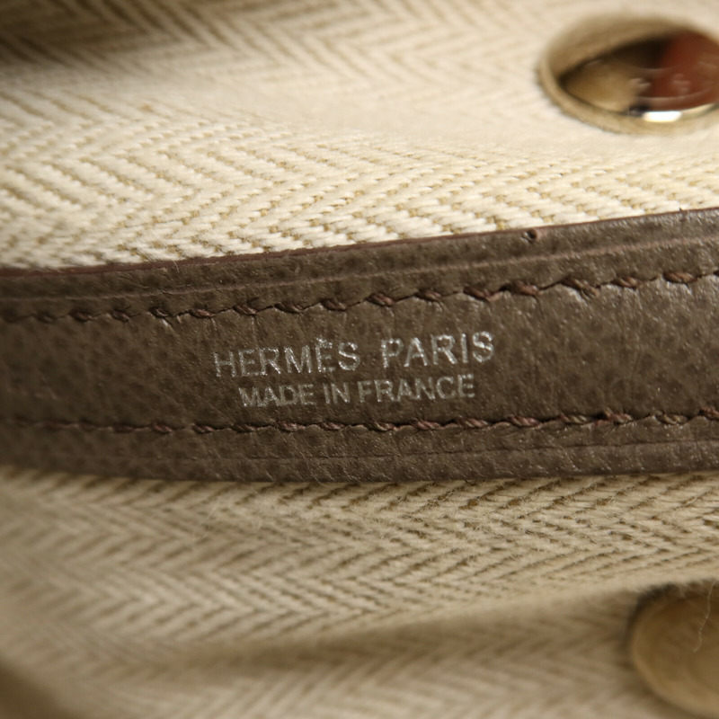 HERMES Epsom皮革Garden Party TPM銀扣手挽袋Etain-5