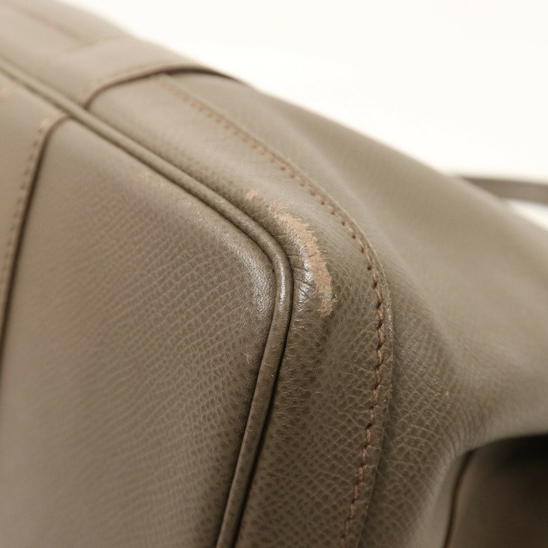 HERMES Epsom皮革Garden Party TPM銀扣手挽袋Etain-11