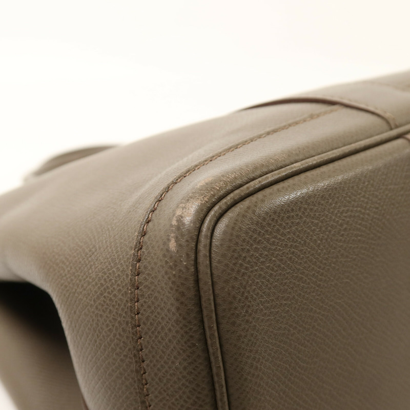 HERMES Epsom皮革Garden Party TPM銀扣手挽袋Etain-12