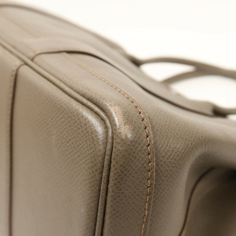 HERMES Epsom皮革Garden Party TPM銀扣手挽袋Etain-13