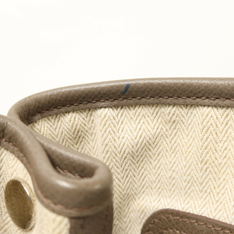 HERMES Epsom皮革Garden Party TPM銀扣手挽袋Etain-14