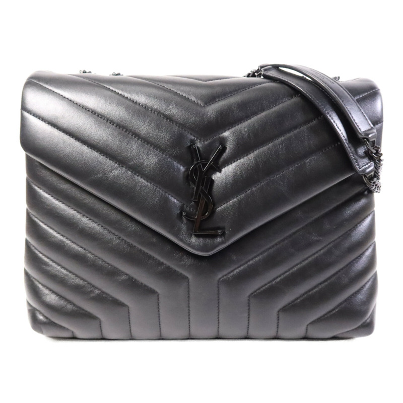 SAINT LAURENT 牛皮皮革LouLou Medium鏈帶肩背袋-0