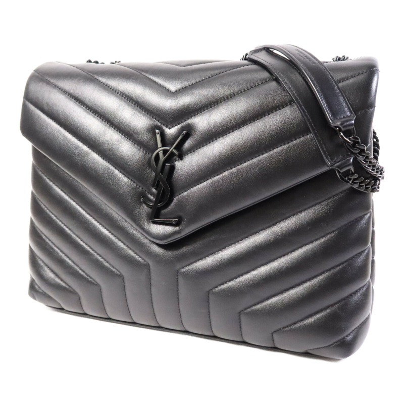 SAINT LAURENT 牛皮皮革LouLou Medium鏈帶肩背袋-2