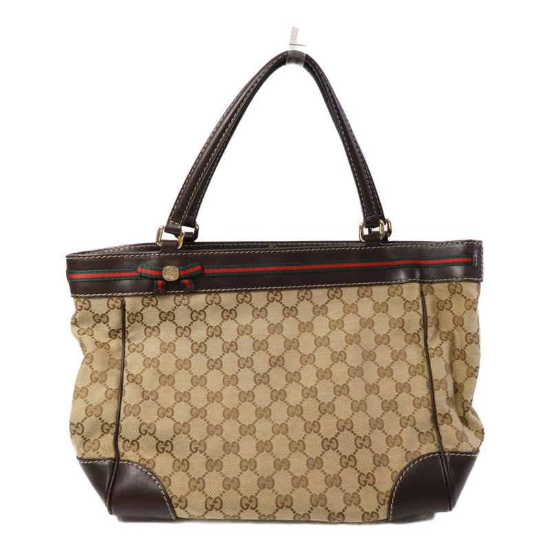 GUCCI 帆布Tote Bag金扣手挽袋-0