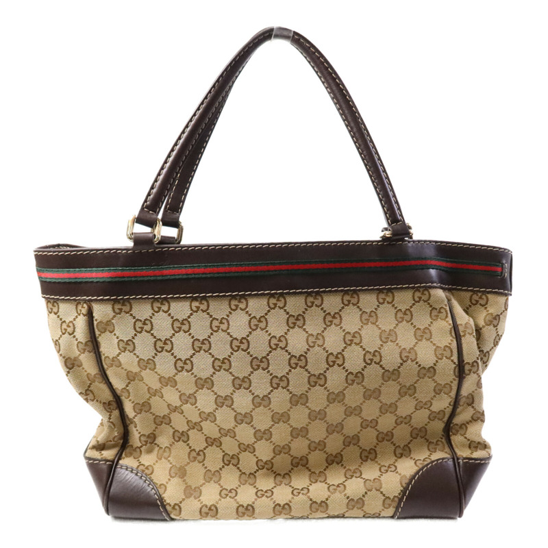 GUCCI 帆布Tote Bag金扣手挽袋-1