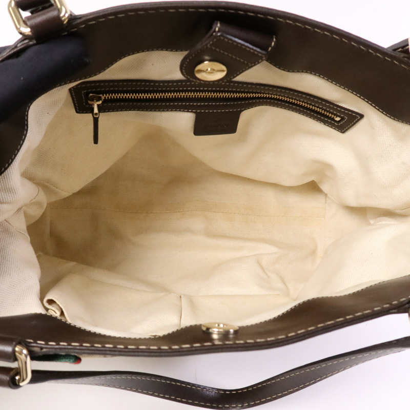 GUCCI 帆布Tote Bag金扣手挽袋-4