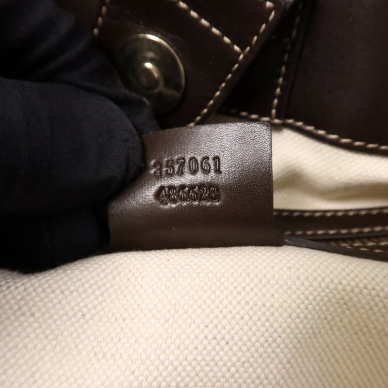 GUCCI 帆布Tote Bag金扣手挽袋-7