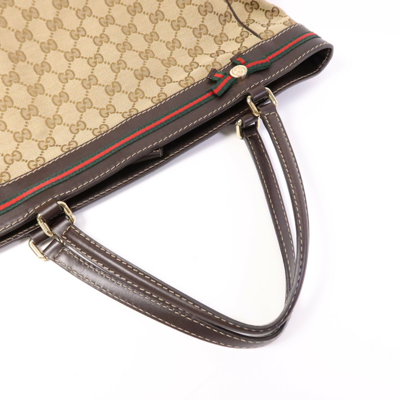 GUCCI 帆布Tote Bag金扣手挽袋-11