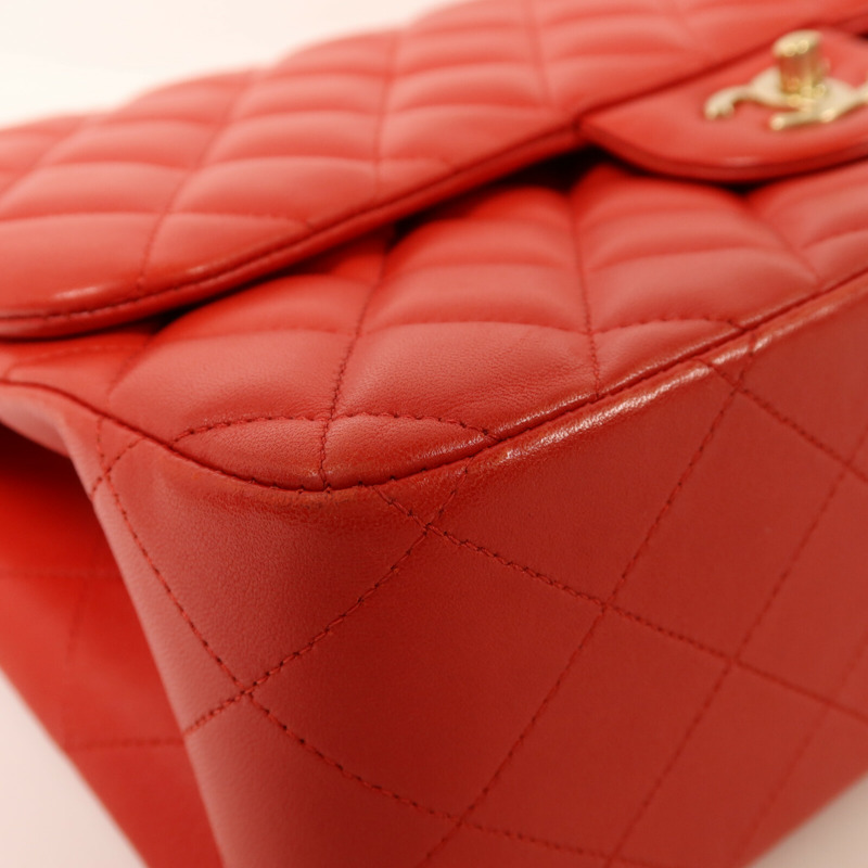 CHANEL 羊皮皮革Large Classic金扣鏈帶肩背袋-10