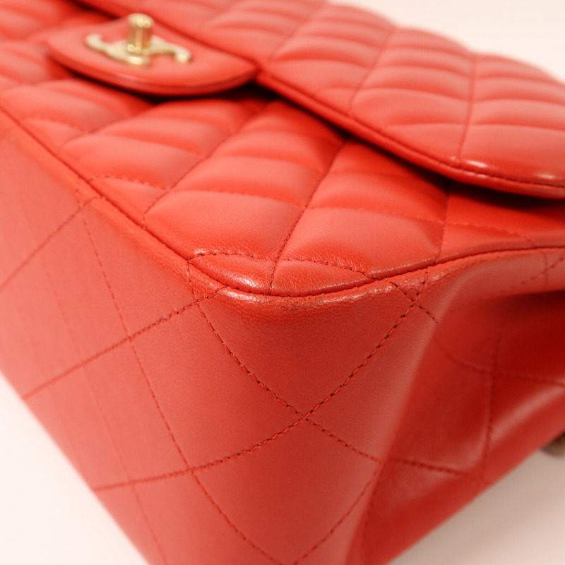 CHANEL 羊皮皮革Large Classic金扣鏈帶肩背袋-11