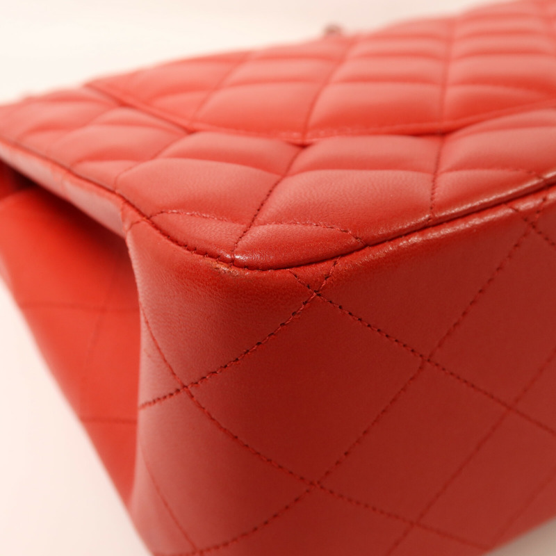 CHANEL 羊皮皮革Large Classic金扣鏈帶肩背袋-12