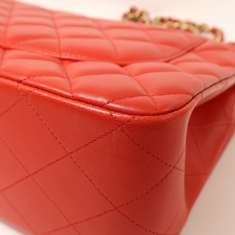 CHANEL 羊皮皮革Large Classic金扣鏈帶肩背袋-13