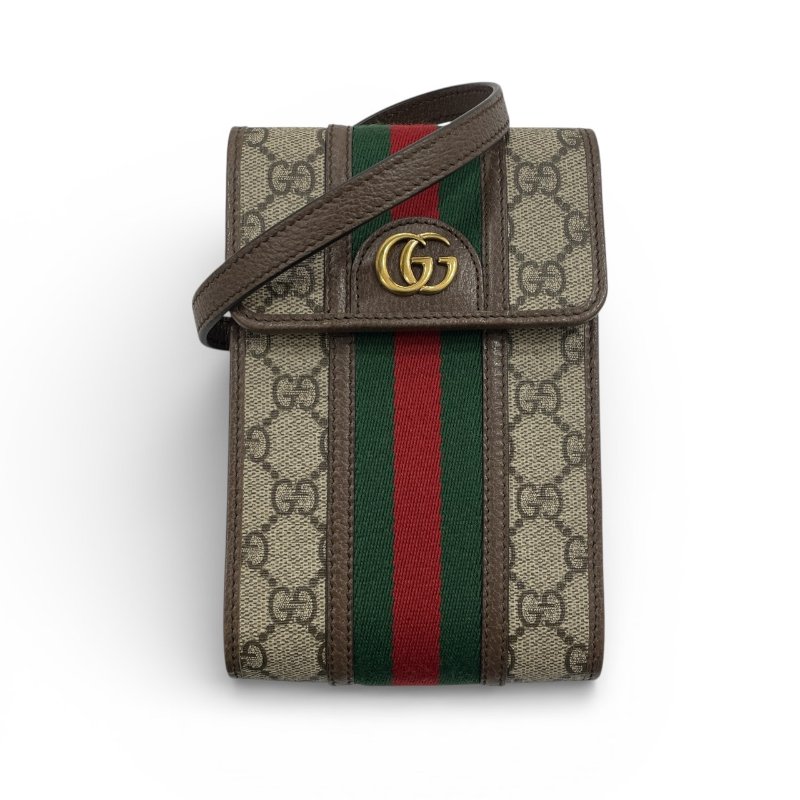 GUCCI 古馳 625757 側背手機包 GGSUPREME PVC帆布 老花 棕色系-0