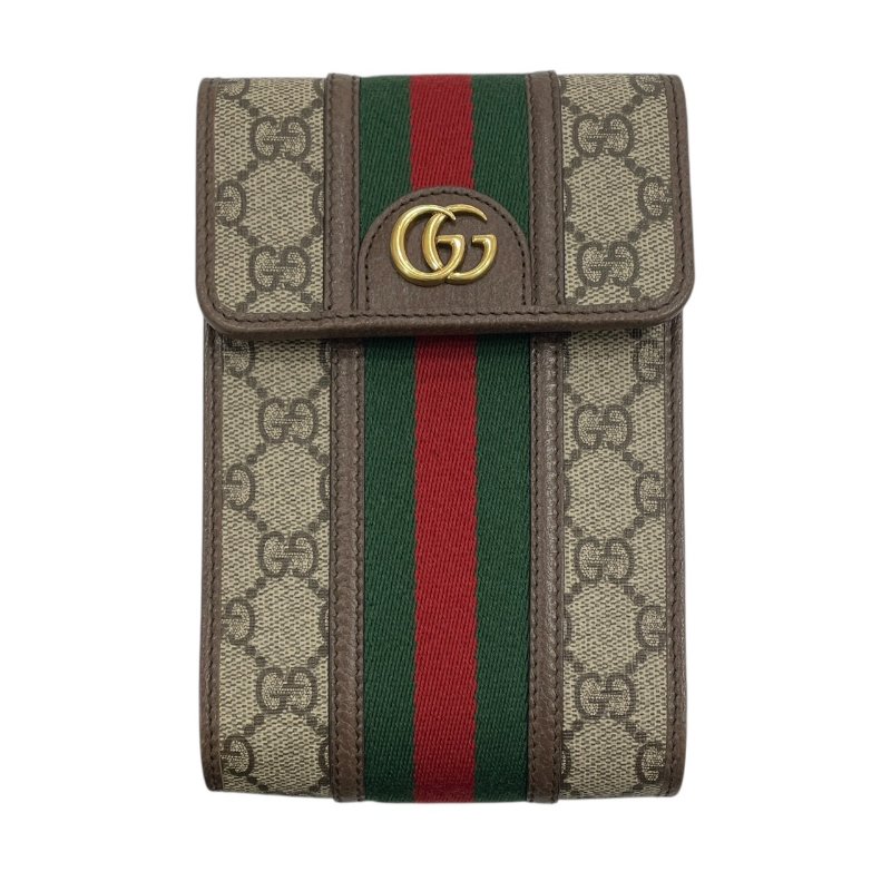 GUCCI 古馳 625757 側背手機包 GGSUPREME PVC帆布 老花 棕色系-1