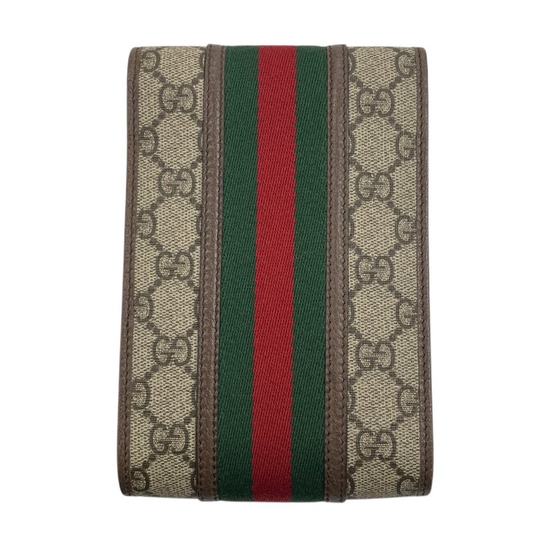 GUCCI 古馳 625757 側背手機包 GGSUPREME PVC帆布 老花 棕色系-2