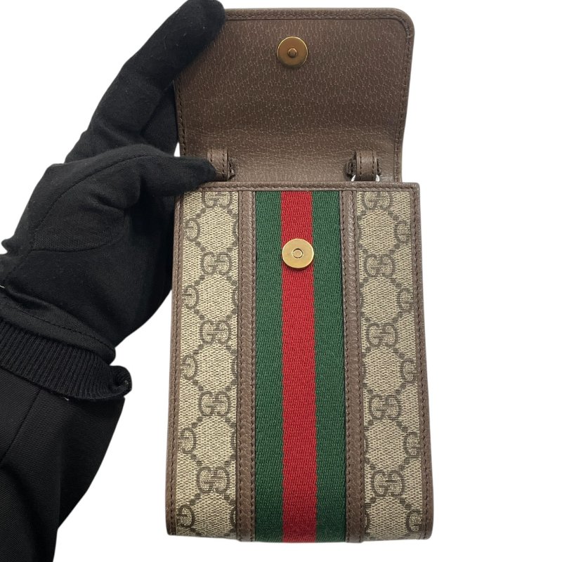 GUCCI 古馳 625757 側背手機包 GGSUPREME PVC帆布 老花 棕色系-11