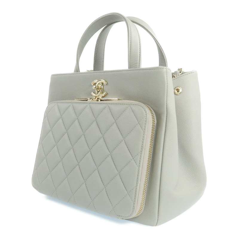 CHANEL 牛皮皮革Business Affinity金扣手挽肩背兩用袋-1