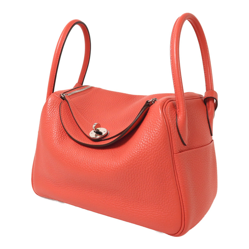 HERMES Clemence皮革Lindy 26銀扣手挽肩背兩用袋-2