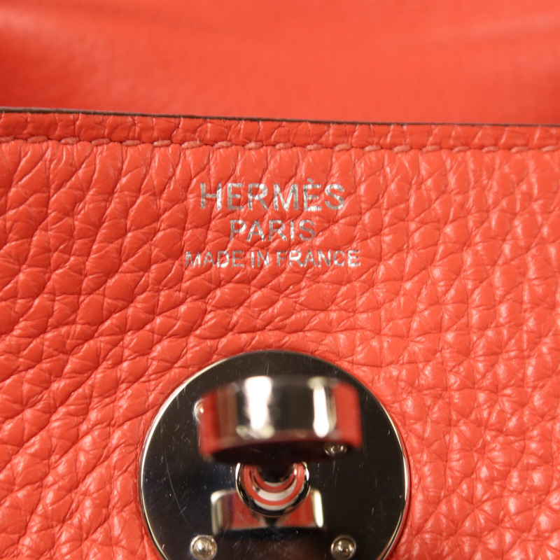 HERMES Clemence皮革Lindy 26銀扣手挽肩背兩用袋-5