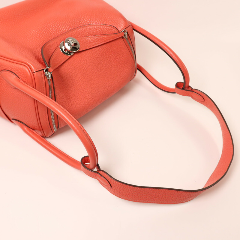 HERMES Clemence皮革Lindy 26銀扣手挽肩背兩用袋-7