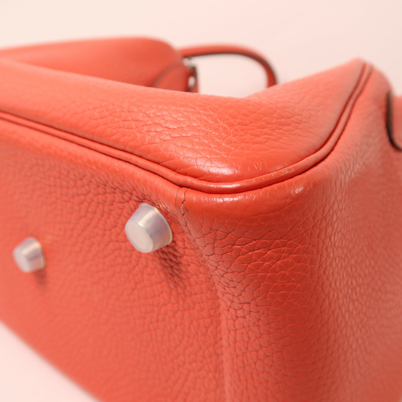 HERMES Clemence皮革Lindy 26銀扣手挽肩背兩用袋-9