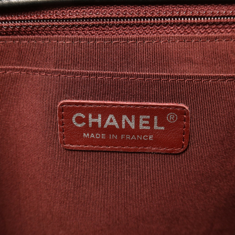 CHANEL 羊皮皮革Chain Shoulder銀扣鏈帶肩背袋-5