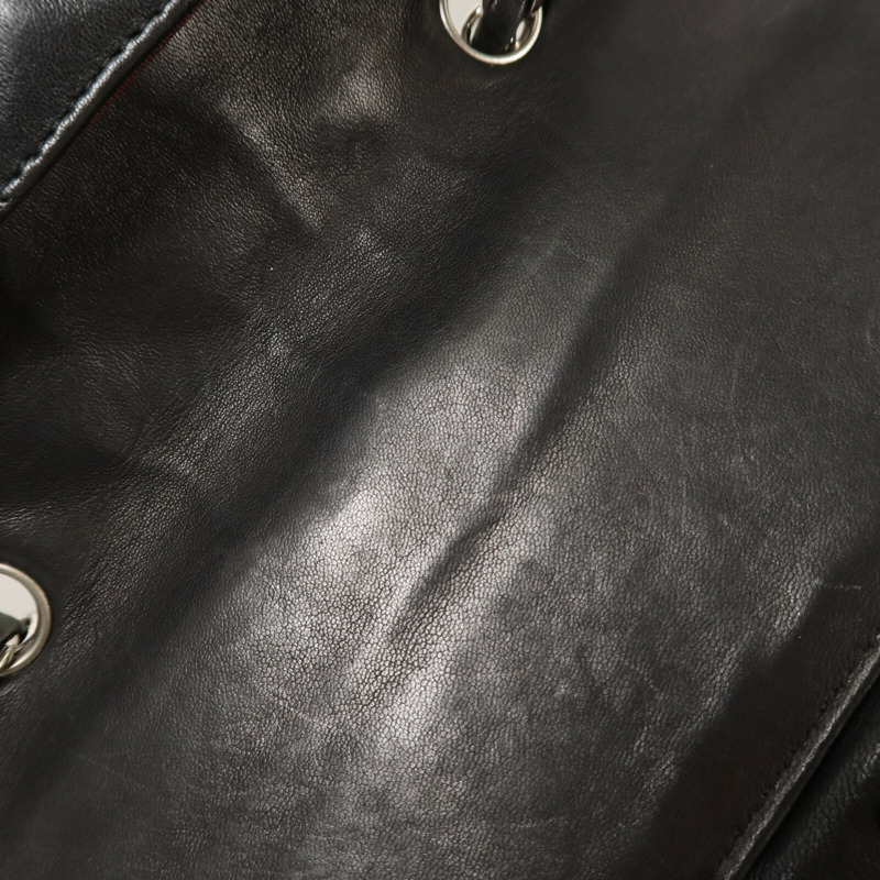 CHANEL 羊皮皮革Chain Shoulder銀扣鏈帶肩背袋-13