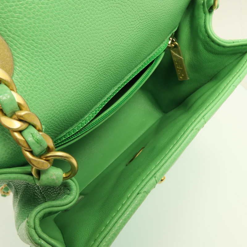 CHANEL 牛皮皮革Chain Shoulder金扣肩背包-4