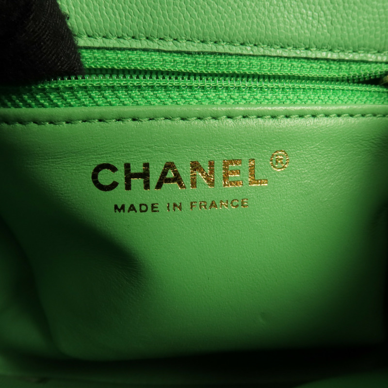 CHANEL 牛皮皮革Chain Shoulder金扣肩背包-5