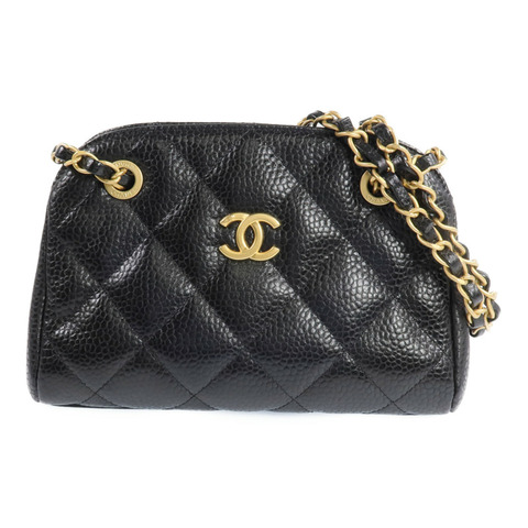 CHANEL 牛皮皮革Bowling Bag金扣肩背袋