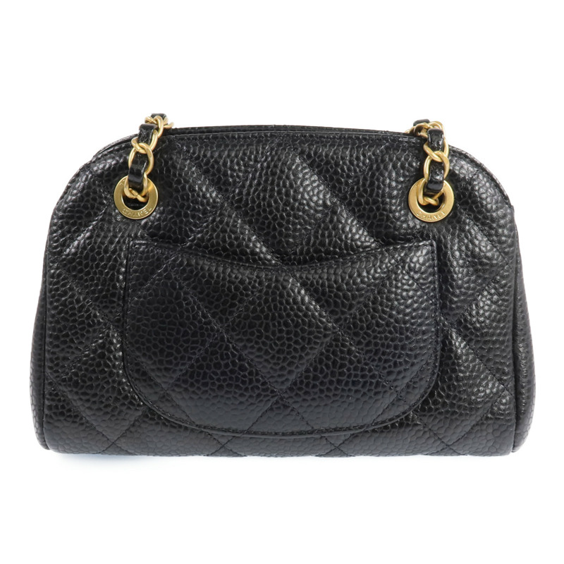 CHANEL 牛皮皮革Bowling Bag金扣肩背袋-2