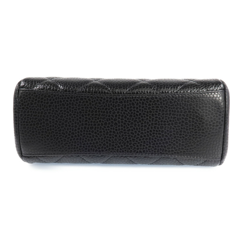 CHANEL 牛皮皮革Bowling Bag金扣肩背袋-3