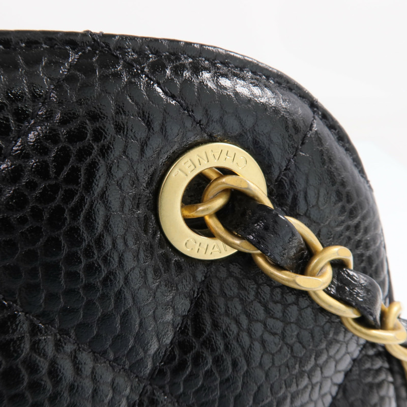 CHANEL 牛皮皮革Bowling Bag金扣肩背袋-14