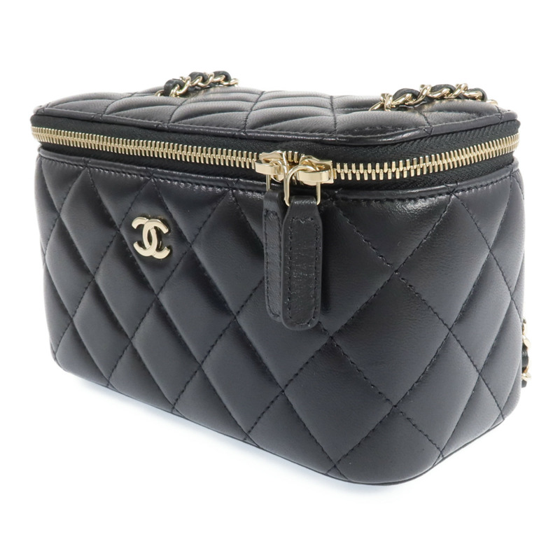 CHANEL 羊皮皮革Vanity Case金扣鏈帶肩背袋-1
