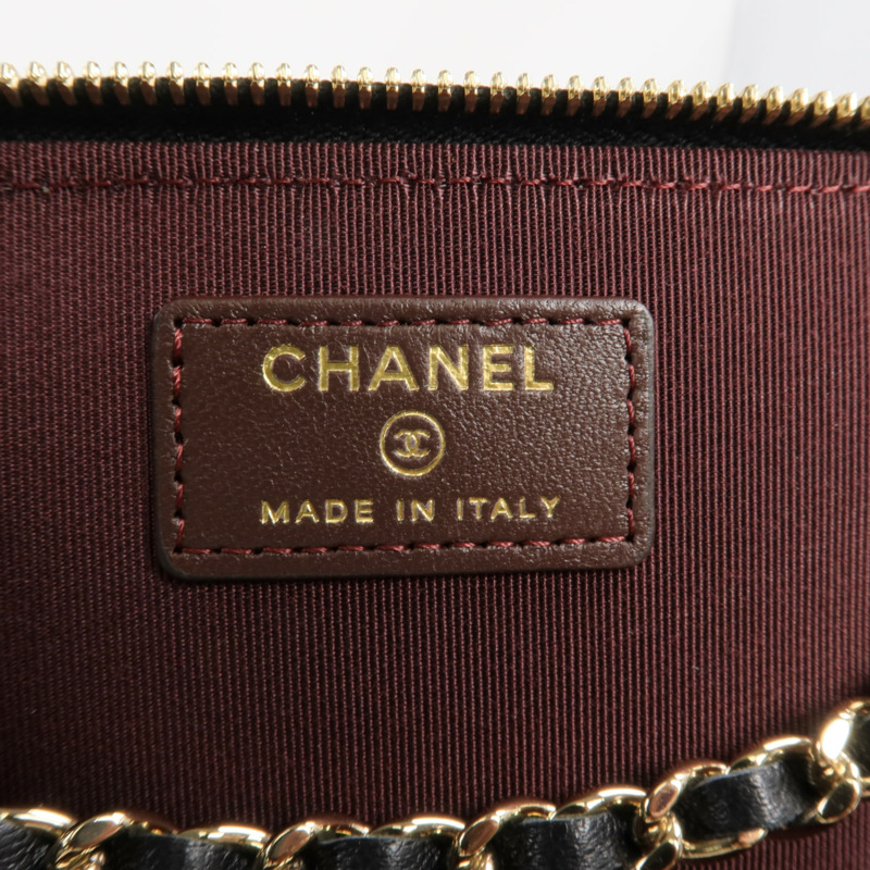 CHANEL 羊皮皮革Vanity Case金扣鏈帶肩背袋-5