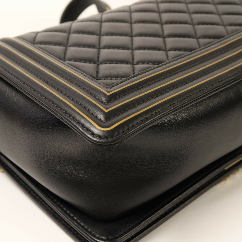 CHANEL 牛皮皮革Boy 25 Studded Handle Flap金扣鏈帶肩背袋-12