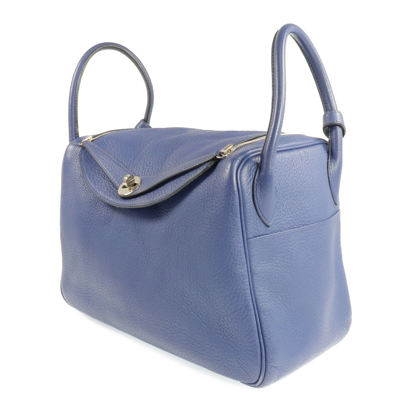 HERMES Clemence皮革Lindy 30銀扣肩背袋-1