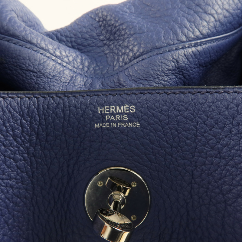 HERMES Clemence皮革Lindy 30銀扣肩背袋-6