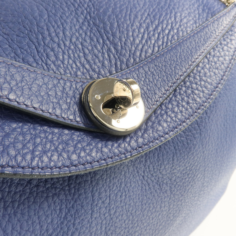HERMES Clemence皮革Lindy 30銀扣肩背袋-9