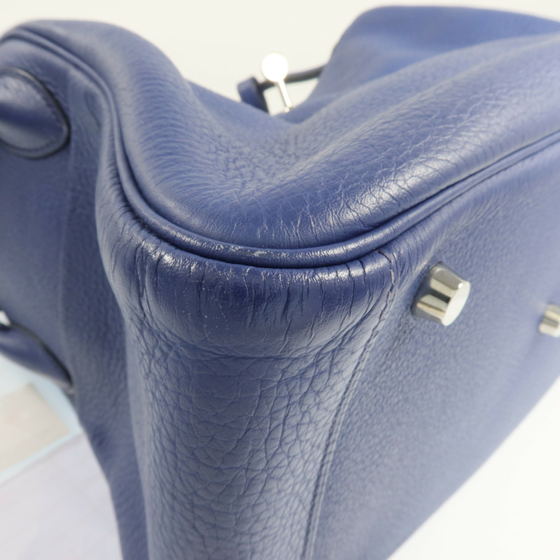 HERMES Clemence皮革Lindy 30銀扣肩背袋-16