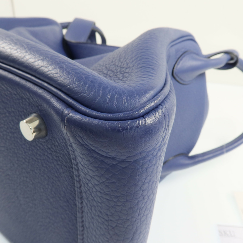 HERMES Clemence皮革Lindy 30銀扣肩背袋-17